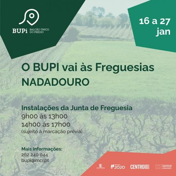 O BUPI vem &agrave; freguesia do Nadadouro 