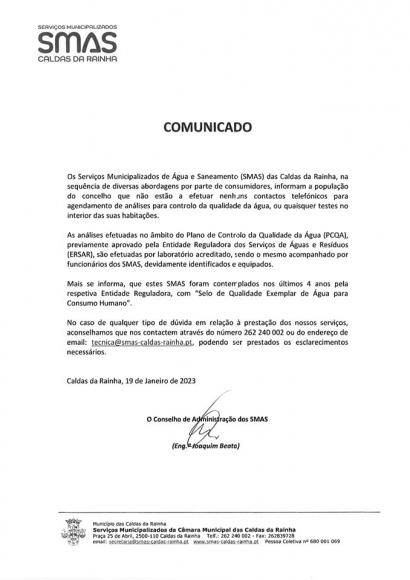 Comunicado SMAS