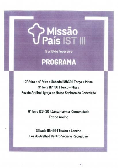 MISS&Atilde;O PA&Iacute;S IST III