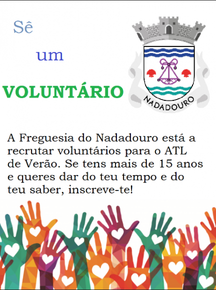ATL Ver&atilde;o 2021 - Nadadouro Inscri&ccedil;&otilde;es abertas para Volunt&aacute;rios